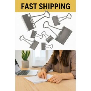 Office Depot®‎ Binder Clips Assorted Sizes Silver – Pack of 30 | New